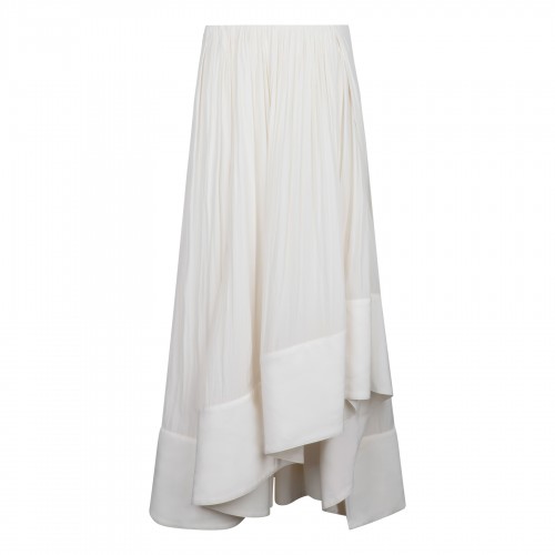 LANVIN cotton Chino Belted Side Snap skirt beige 36