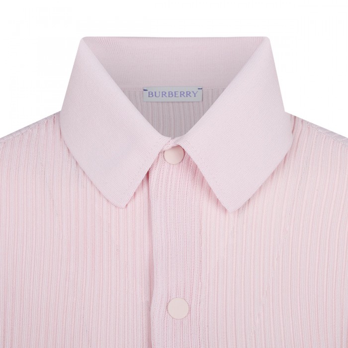 Pink rib-knit shirt