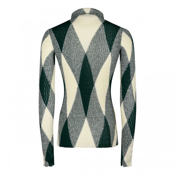 Argyle cotton silk sweater