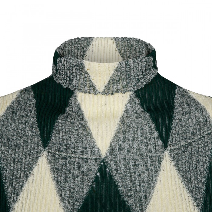 Argyle cotton silk sweater