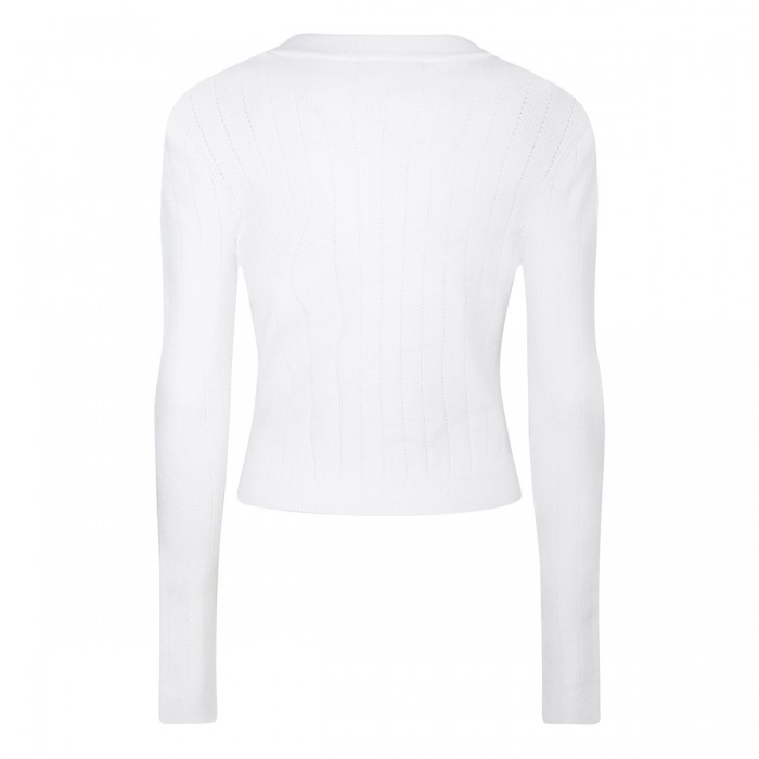 White knit crop cardigan