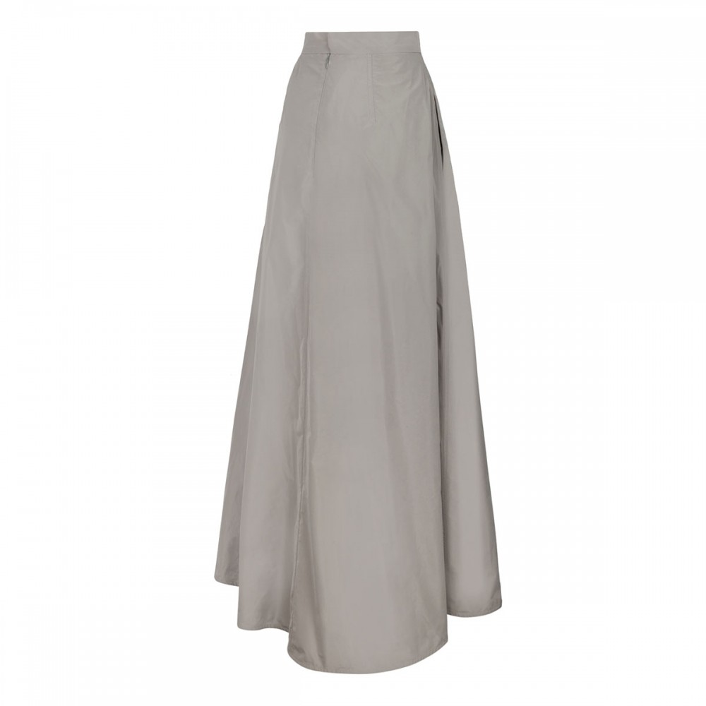 Green taffeta maxi skirt