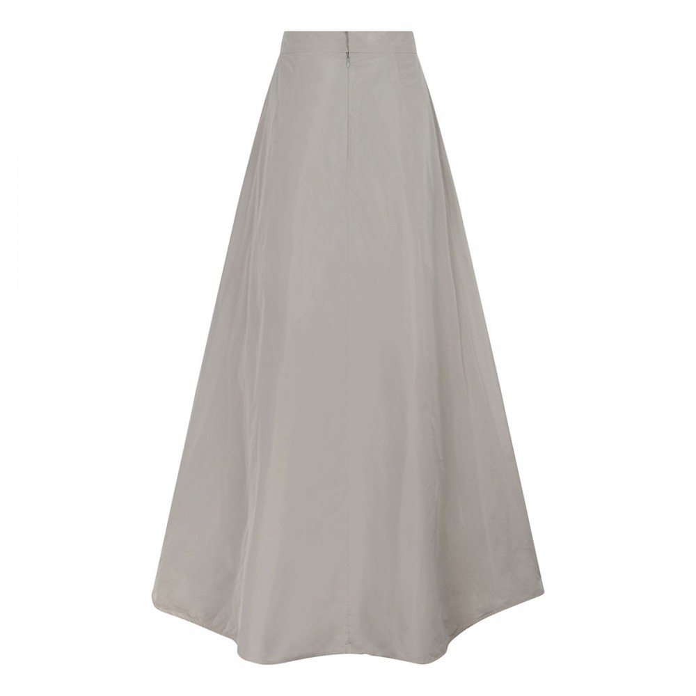 Green taffeta maxi skirt