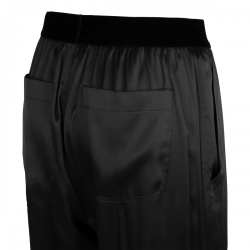 Black silk satin pants 2
