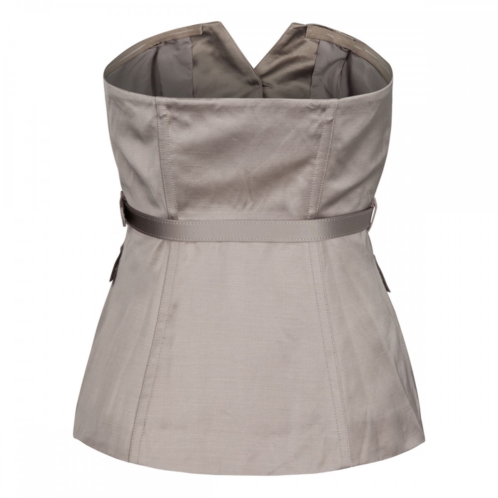 Taupe satin corset top