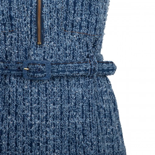 Textured denim mini dress 2