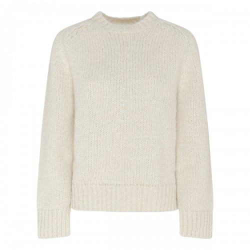 Chalk white wool blend sweater