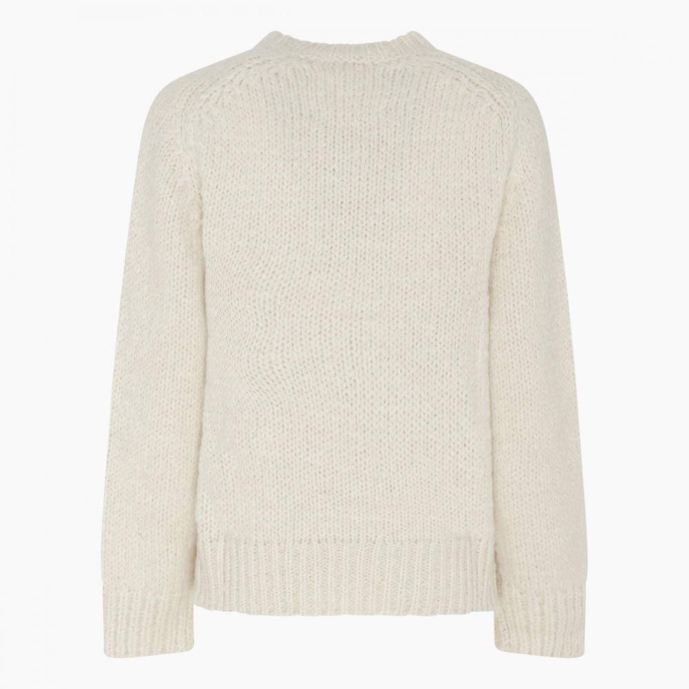Chalk white wool blend sweater
