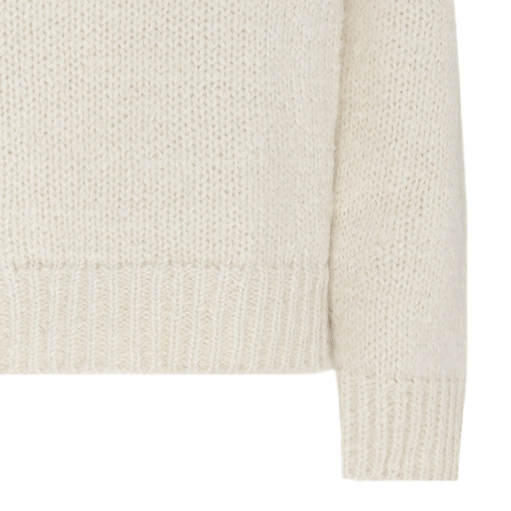 Chalk white wool blend sweater