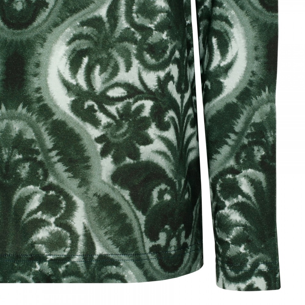 Green abstract print jersey top