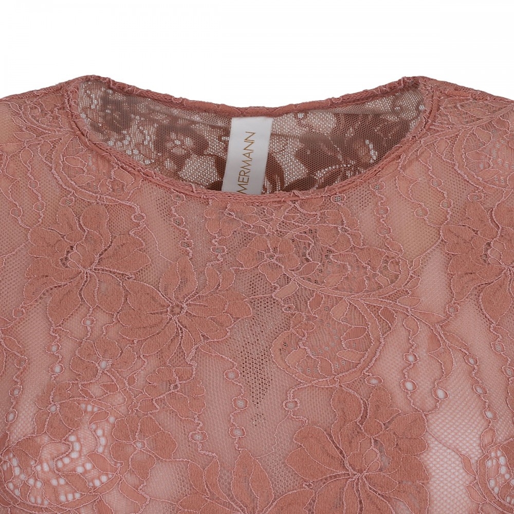 Blush hue lace bodysuit