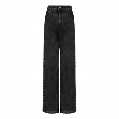 Studded dark gray denim jeans