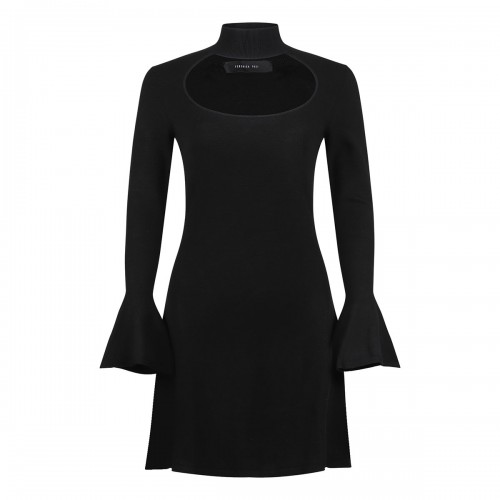 Black cut-out mini dress