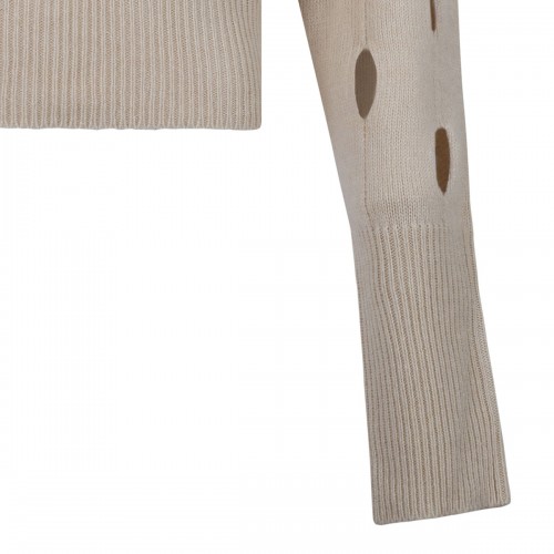 Cream hue wool blend polo... 2