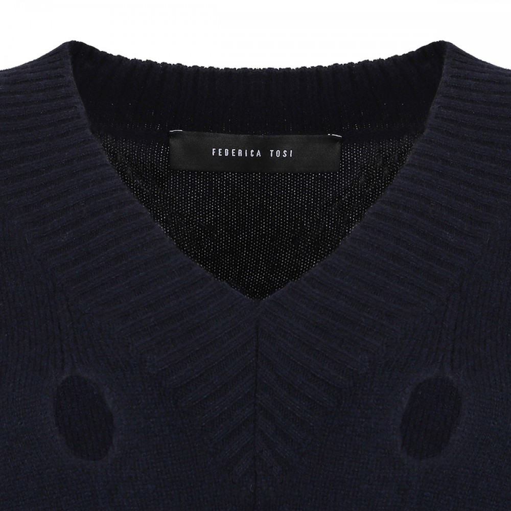 Blue wool sweater
