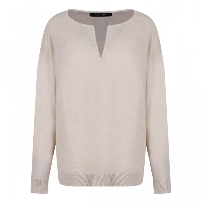 Butter-hue wool blend sweater