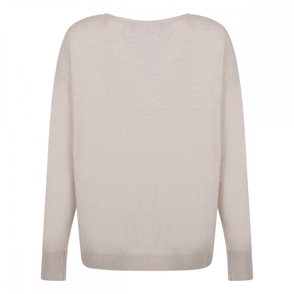 Butter-hue wool blend sweater