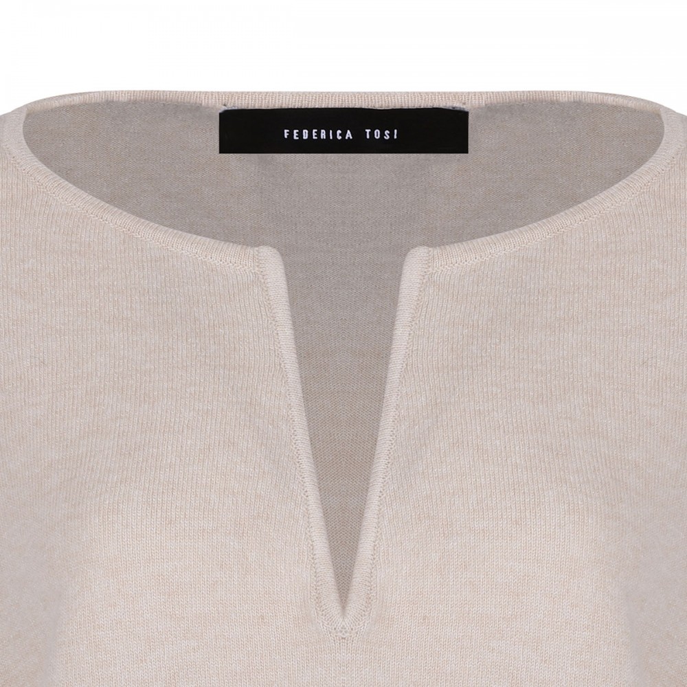 Butter-hue wool blend sweater