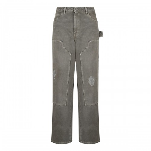 Destroyed pinstripes jeans