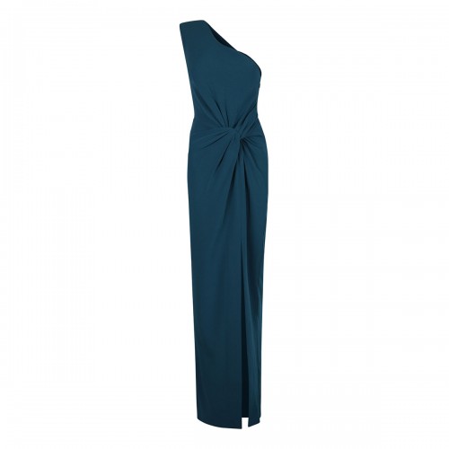 Asymmetric satin crepe maxi...