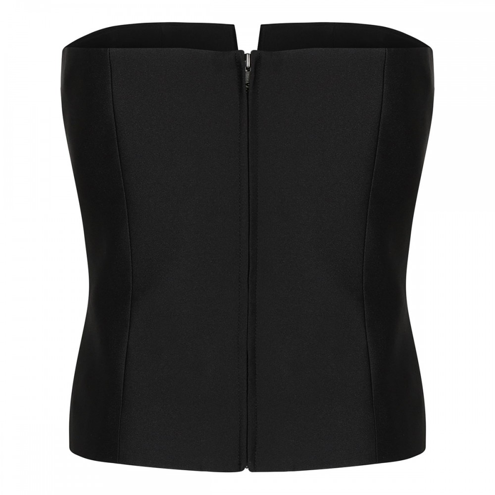 Strapless taffeta top