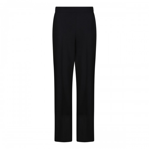 Black wool gabardine pants