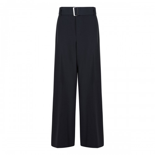 High-waist belted wide-leg