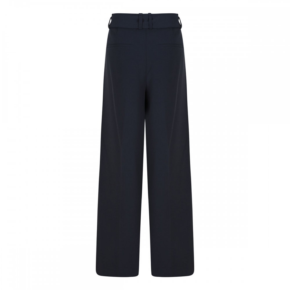 High-waist belted wide-leg