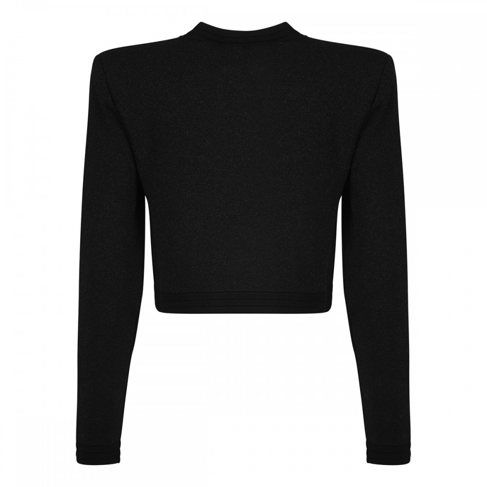 Black knitted viscose cardigan