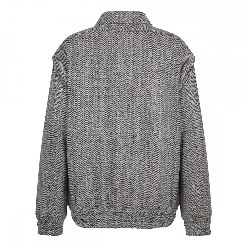 Herringbone wool bomber jacket
