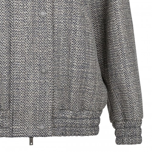 Herringbone wool bomber jacket 2