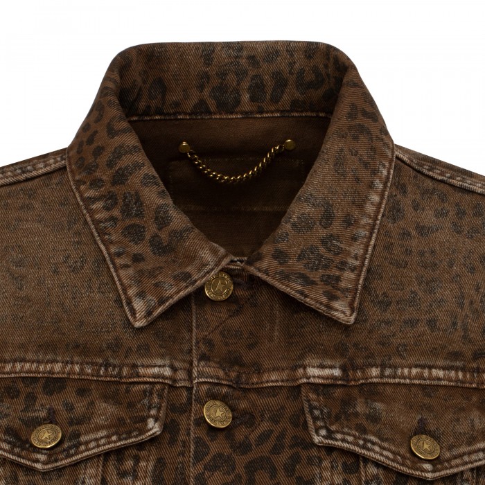 Leopard print denim jacket