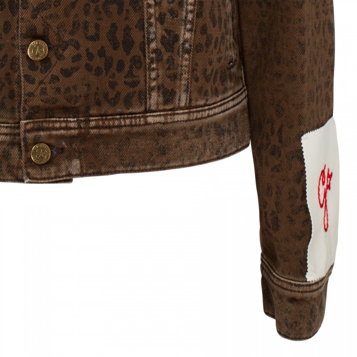 Leopard print denim jacket