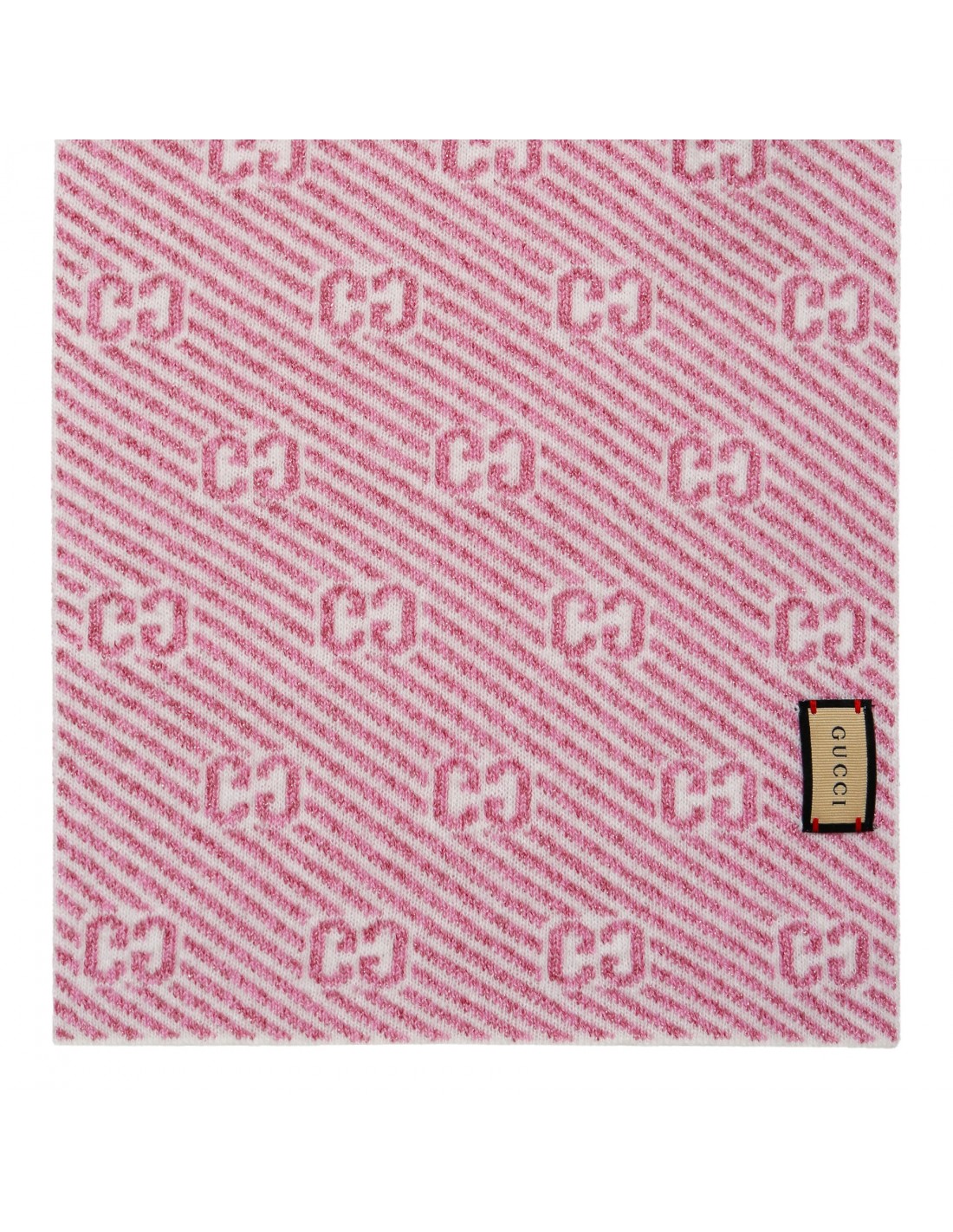 Pink diagonal GG stripe Scarf