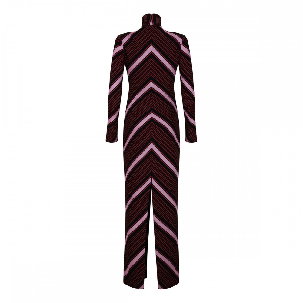 Chevron knit maxi dress