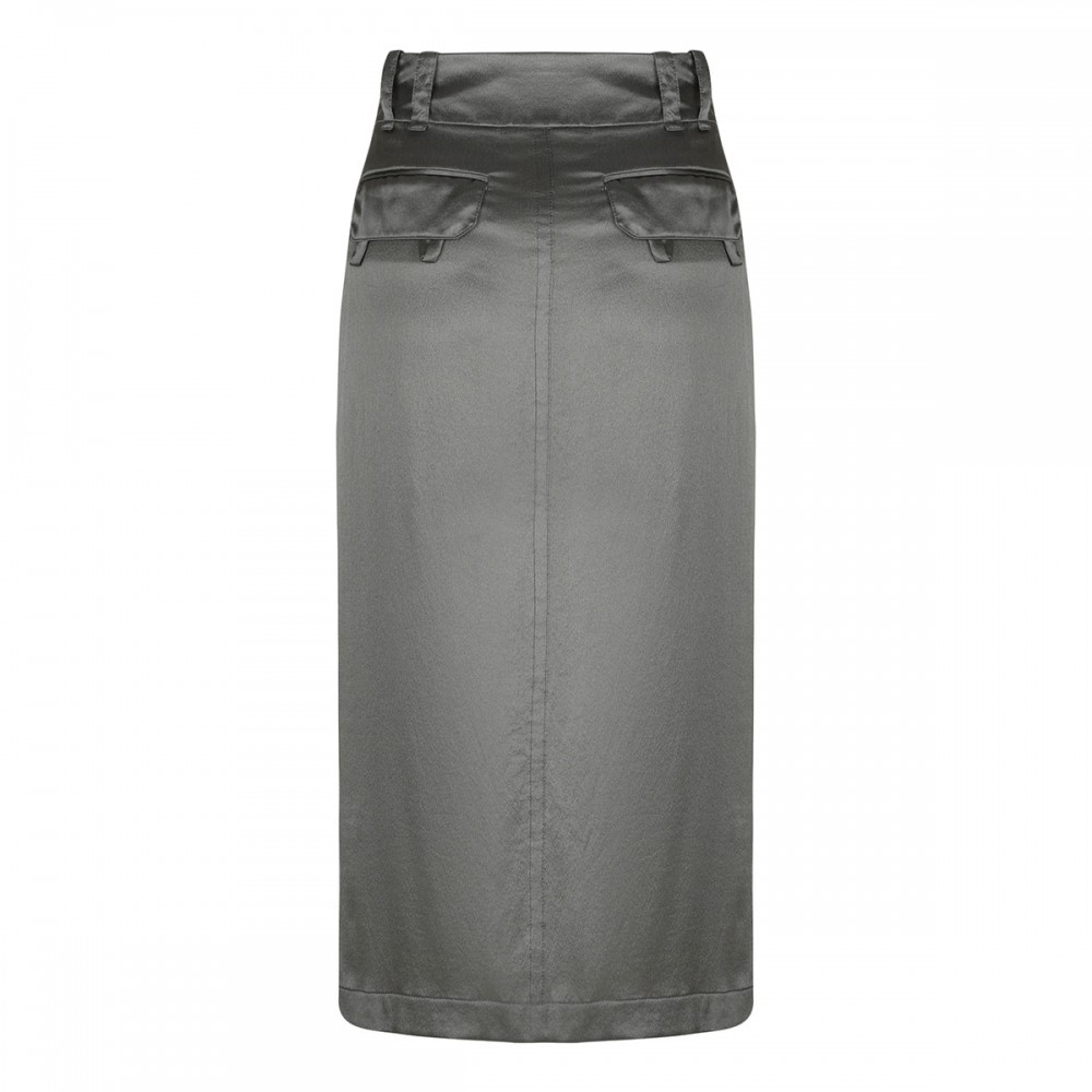 Silk crepe de chine pencil skirt