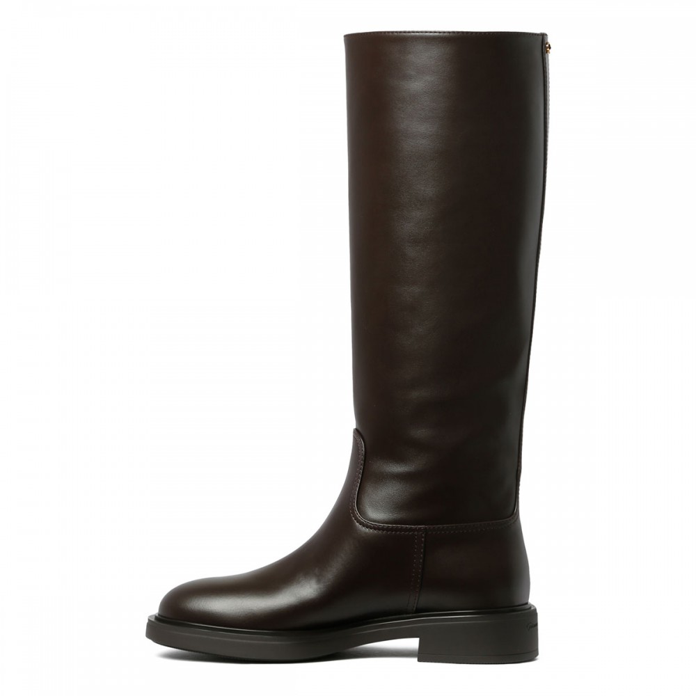 Moka-hue leather boots
