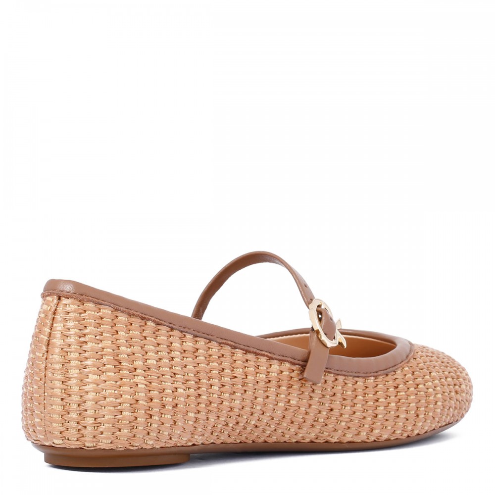 Carla woven raffia ballerinas