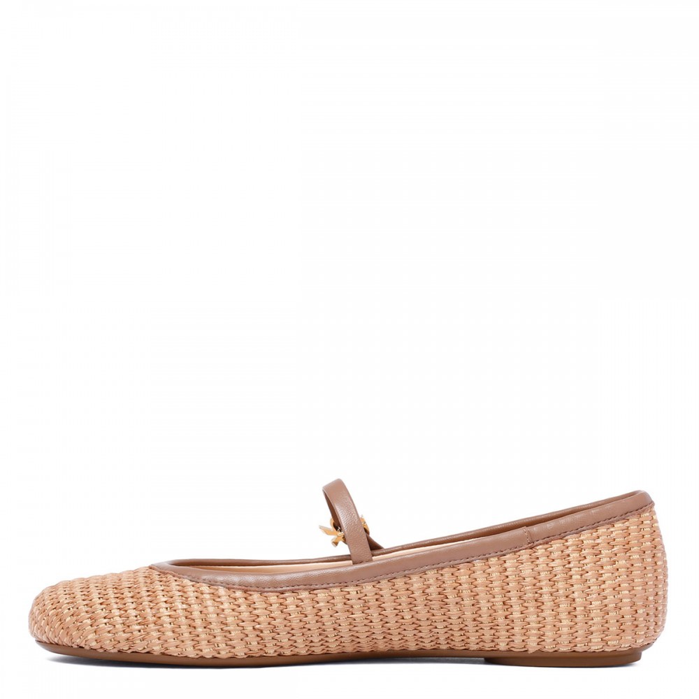 Carla woven raffia ballerinas