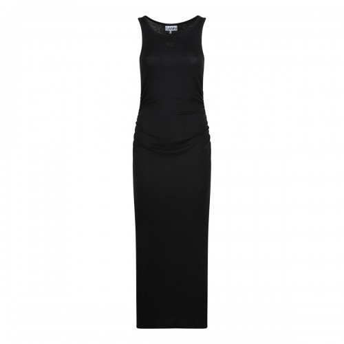 Black rib tank top long dress