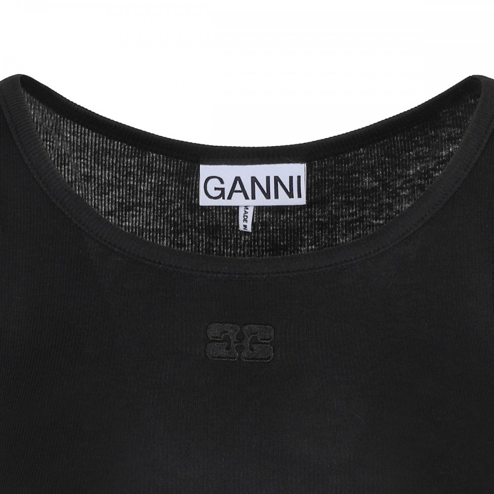 Black rib tank top long dress