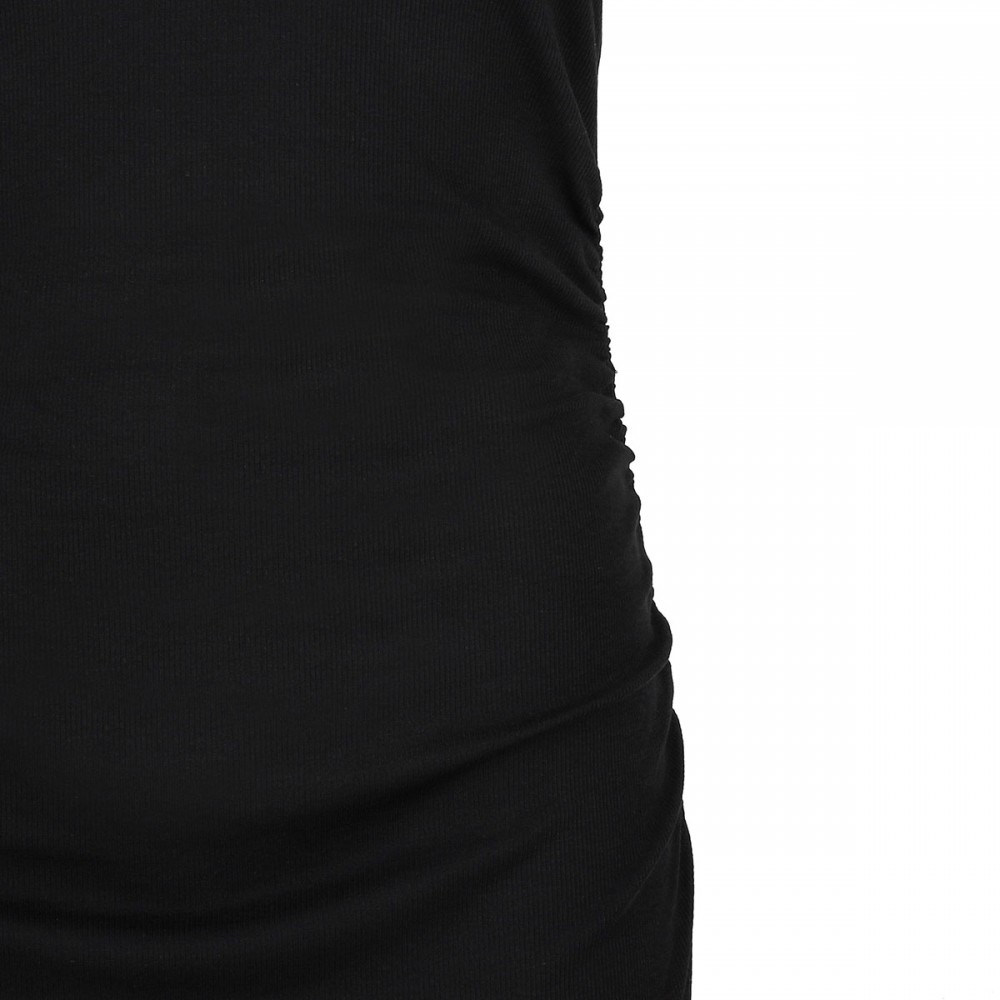 Black rib tank top long dress