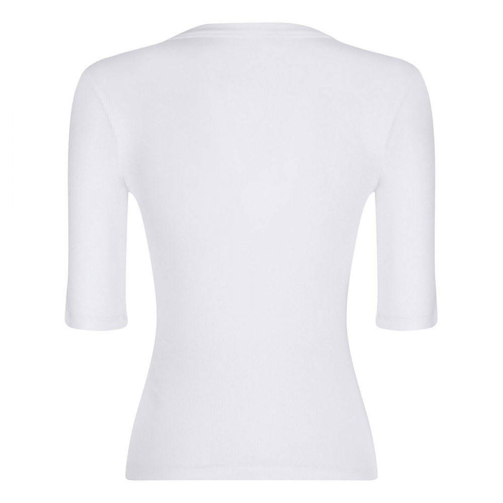 Ribbed crewneck T-shirt