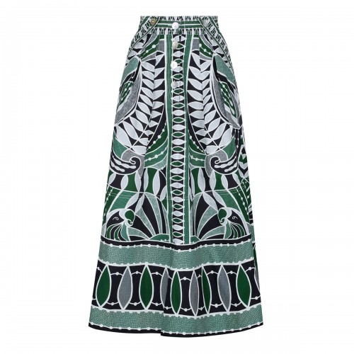 Mixed print cotton skirt