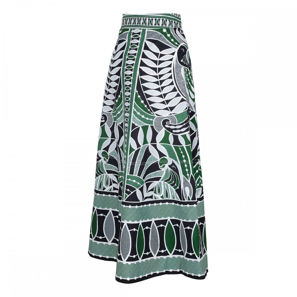 Mixed print cotton skirt
