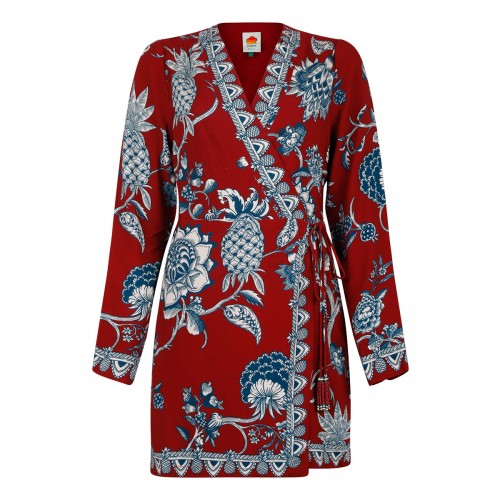 Red tropical landing wrap...