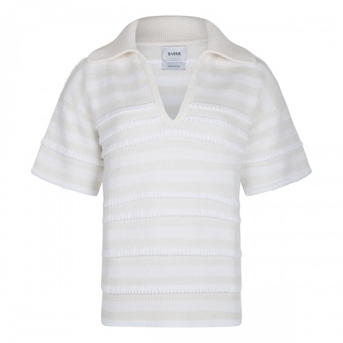 Striped knit polo