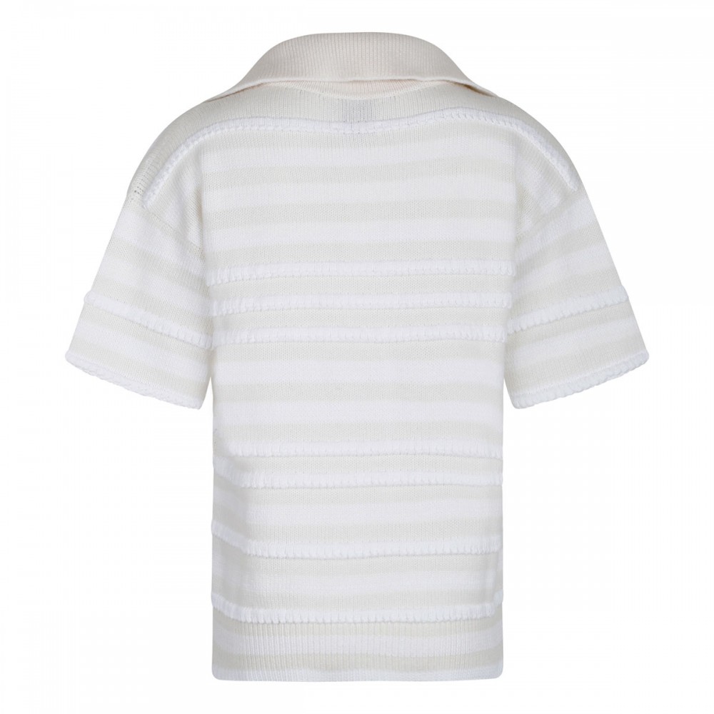 Striped knit polo