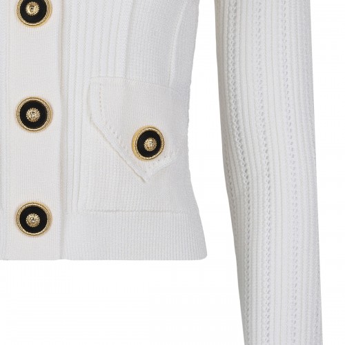 Cropped ribbed knit cardigan 2