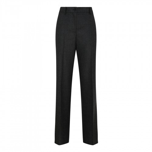 Anthracite wool-blend pants